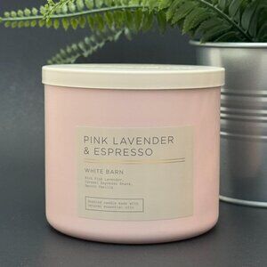 BBW Pink Lavender & Espresso White Barn Bath & Body Works 3 Wick Candle